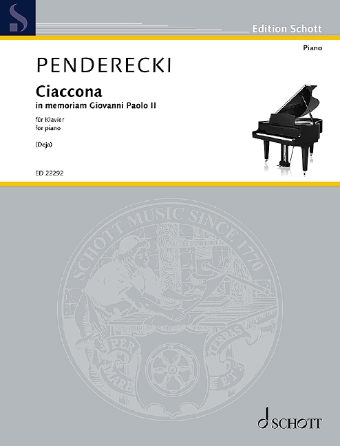 Ciaccona - In memoriam Giovanni Paolo II, aus "Polnisches Requiem", for piano, Separate edition