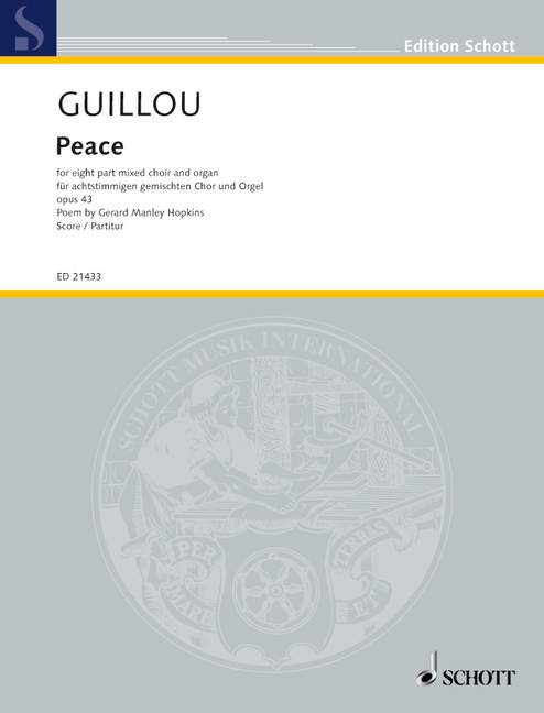 Peace op. 43, for for eight part mixed choir and organ, Score