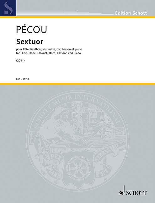 Sextuor, for Flute, Oboe, Clarinet, Horn, Bassoon and Piano, Score and parts