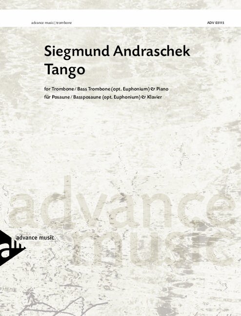 Tango, for trombone (basstrombone) and piano, Score and part