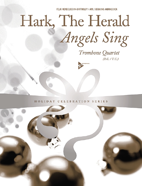Hark, The Herald Angels Sing, for 4 trombones (tenor horns), Score and parts
