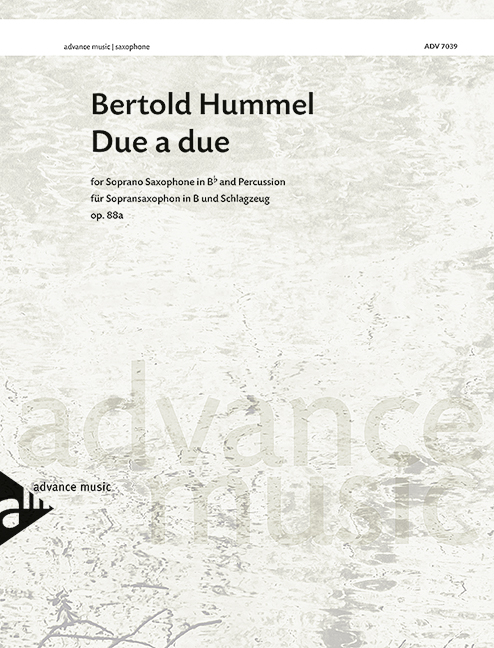 Due a due op. 88a, for soprano saxophone and percussion, Performing score