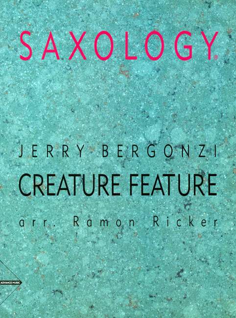 Creature Feature, for 5 saxophones (SATTBar) with piano, guitar (ad lib), double bass, percussion, Score and parts