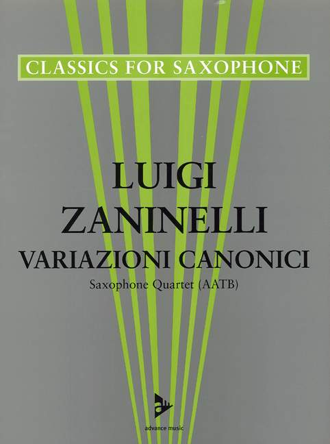 Variazioni Canonici, Thema und fünf Variationen, for 4 saxophones (AATBar), Score and parts