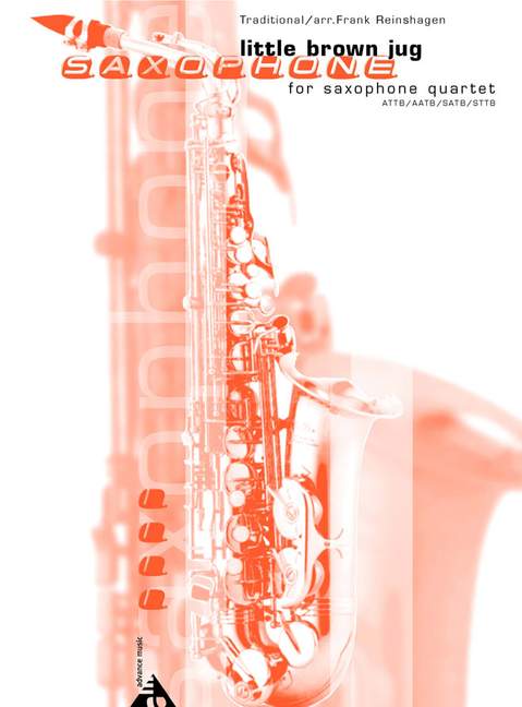 Little Brown Jug, Traditional, for 4 saxophones (ATTBar/AATBar/SATBar/STTBar), Score and parts
