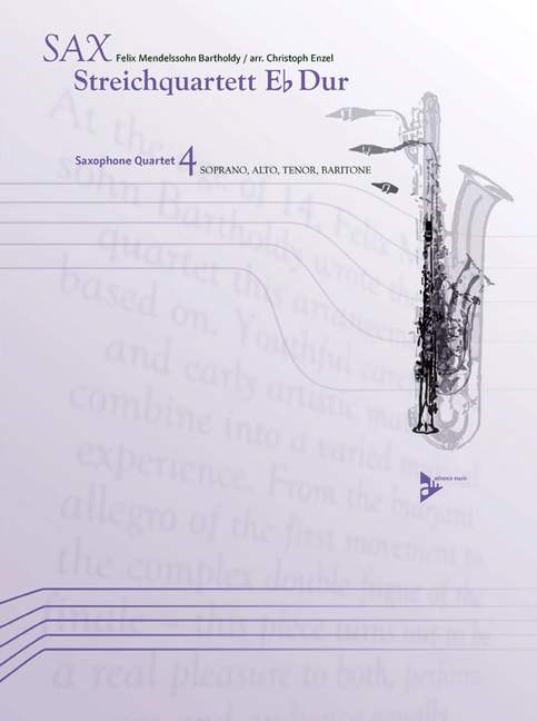 Streichquartett Eb Dur, for 4 saxophones (SATBar), Score and parts