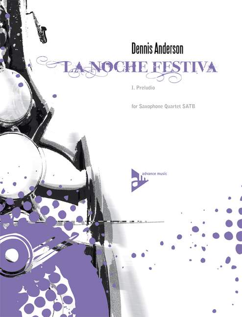 La Noche Festiva, I. Preludio, for 4 saxophones (SATBar), Score and parts