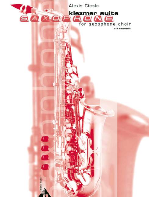 Klezmer Suite, for saxophone-ensemble (SAAATBar), C-bass and tambourine, Score and parts