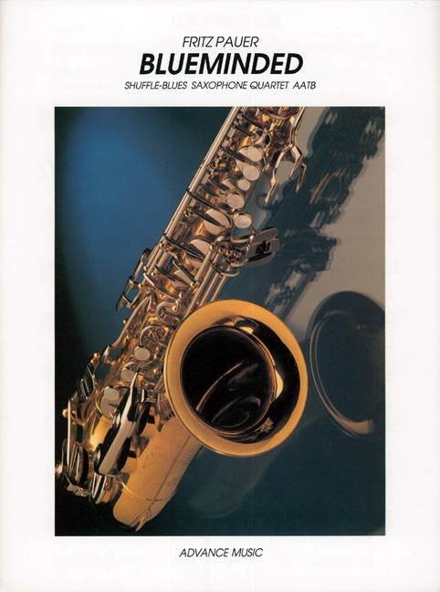 Blueminded, Shuffle-Blues, for 4 saxophones (AATBar), Score and parts