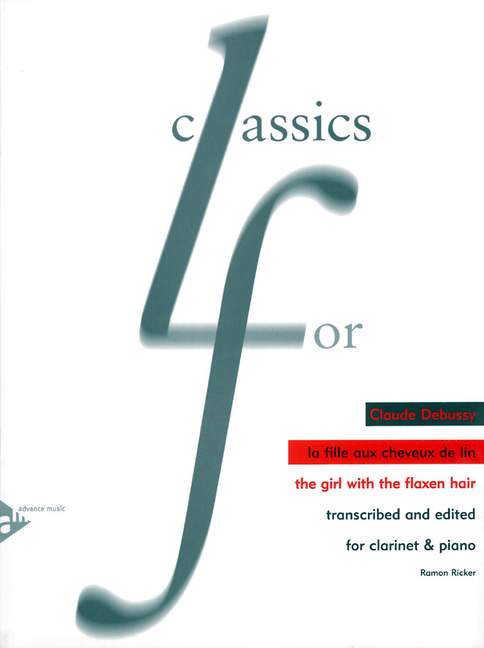 The Girl With the Flaxen Hair, for clarinet and piano, Score and part