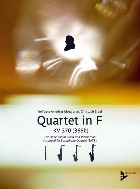 Quartet in F KV 370 (368b), for Oboe, Violin, Viola and Violoncello, for 4 saxophones (SATBar), Score and parts