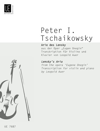 Lensky's Aria from the opera Eugen Onegin, for violin and piano, Score