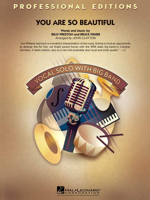 You Are So Beautiful, Key: C, Db, for big band and voice, Score and parts