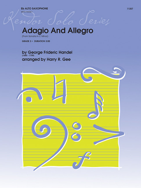 Adagio And Allegro, from Sonata in C Minor, for alto saxophones, Score and part