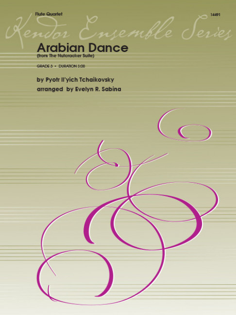 Arabian Dance, from The Nutcracker Suite, for 4 flutes, Score and parts