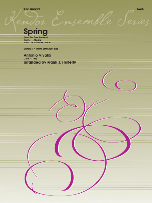 Spring, from The Four Seasons, for 4 flutes, Score and parts