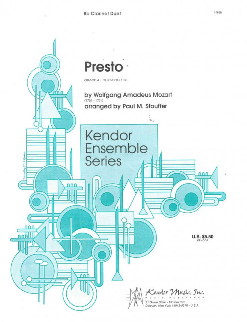 Presto, for 2 clarinets, Performing score