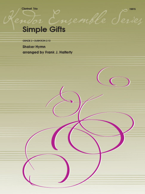 Simple Gifts, Traditional, for 3 clarinets, Score and parts