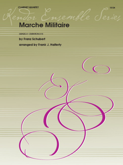 Marche Militaire, for 4 clarinets in Bb, Score and parts