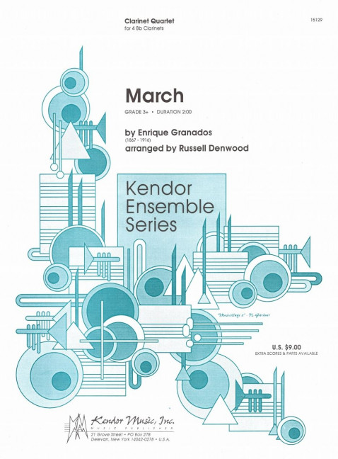 March, for 4 clarinets in Bb, Score and parts