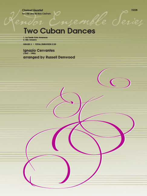 Two Cuban Dances, for 4 clarinets (3 clarinets in Bb, bass clarinet), Score and parts