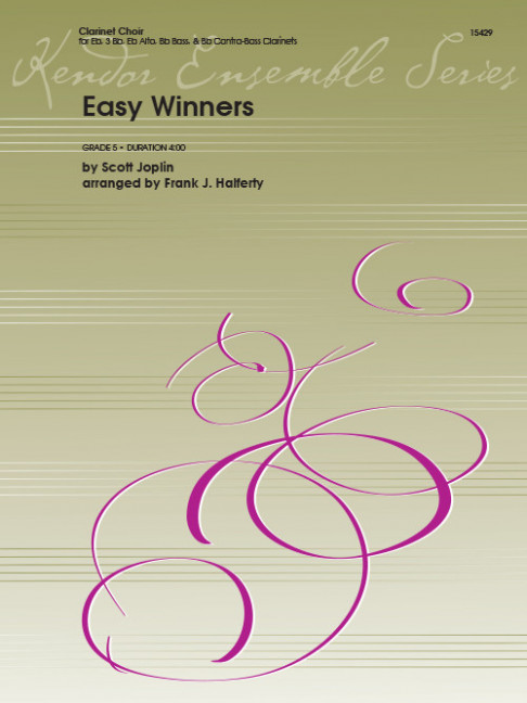 Easy Winners, for 7 clarinets, Score and parts