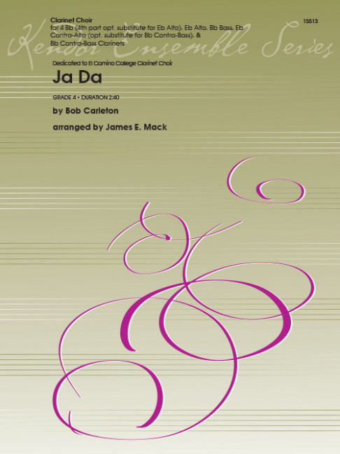 Ja Da, for 5 clarinets, Score and parts