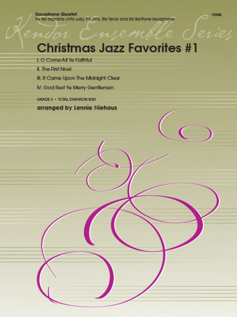 Christmas Jazz Favorites #1, for 4 saxophones (SATBar/AATBar), Score and parts