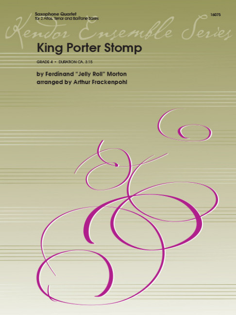 King Porter Stomp, for 4 saxophones (SATBar), Score and parts