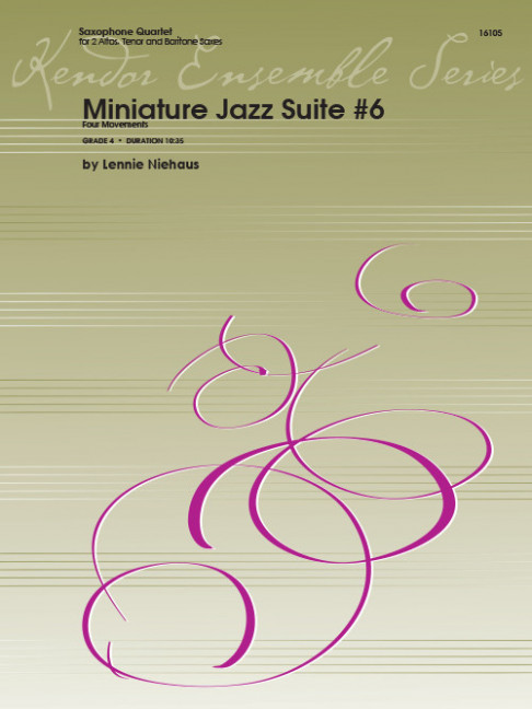 Miniature Jazz Suite #6, for 4 saxophones (AATBar), Score and parts