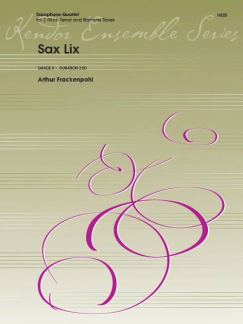 Sax Lix, for 4 saxophones (SATBar), Score and parts