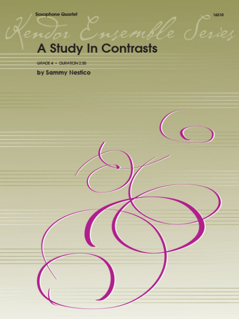 A Study In Contrasts, for 4 saxophones (SATBar/clarinet ATBar), Score and parts
