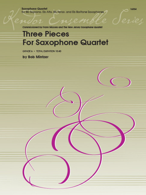 Three Pieces For Saxophone Quartet (SATBar), Score and parts
