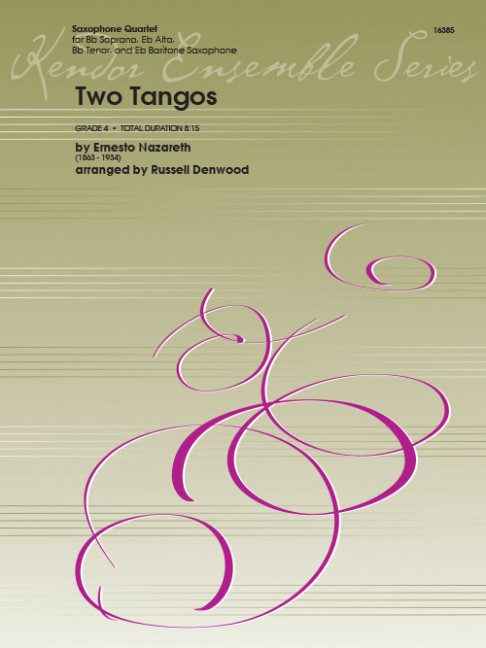 Two Tangos, for 4 saxophones (SATBar), Score and parts
