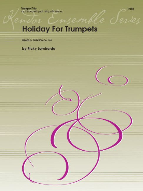 Holiday For Trumpets, for 3 or 4 trumpets and piano, Score and parts
