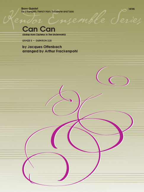 Can Can, from Orpheus In The Underworld, for brass quintet, Score and parts
