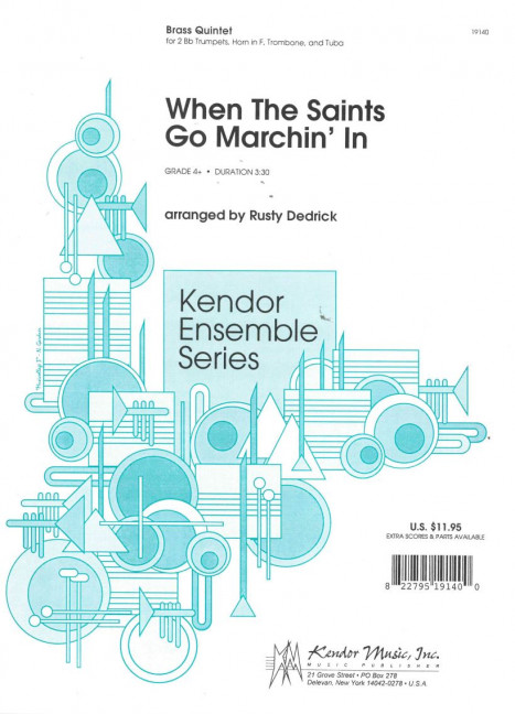 When The Saints Go Marchin' In, for 5 brass instruments, Score and parts