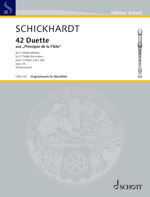 42 Duets op. 38, from Principes de la Flûte (1720), for 2 treble recorders
