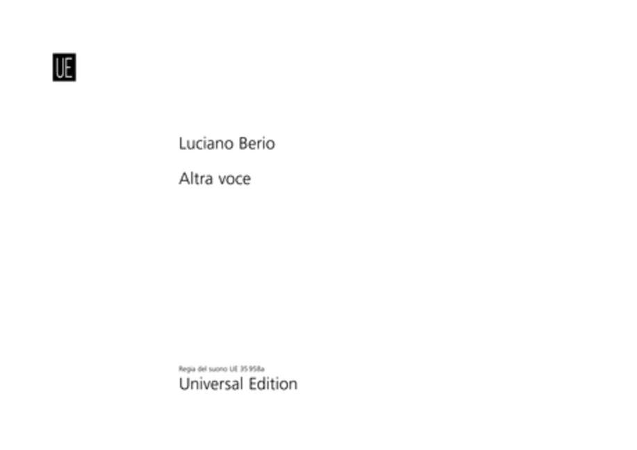 Altra voce, for alto flute, mezzo-soprano and live electronics, Set of parts
