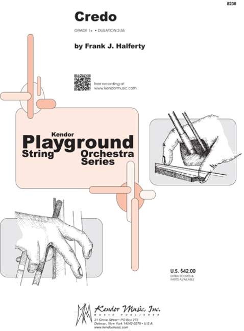Credo, for string orchestra and opt. piano, Score and parts