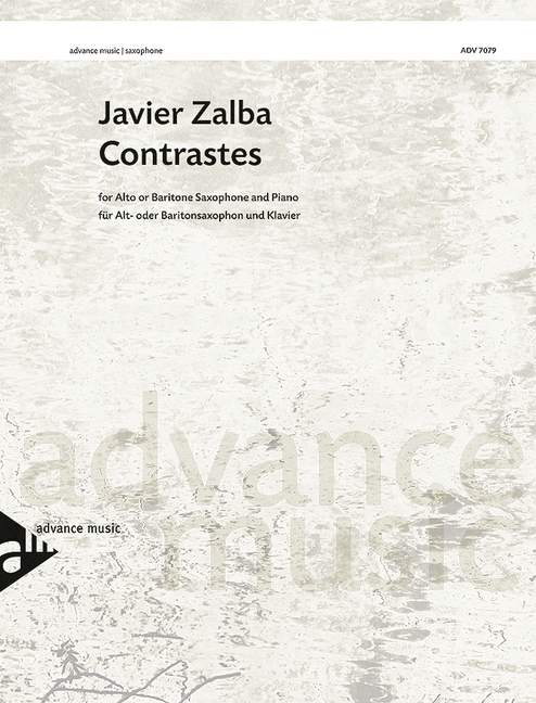 Contrastes, for alto or baritone saxophone and piano, Score and part