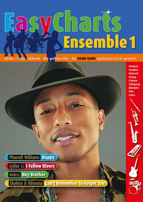 Easy Charts Ensemble, Music, texts, chords, the greatest hits: in easy arrangements for YOUR BAND!, for 3-4 voices & Rhythm-Section, Score and parts
