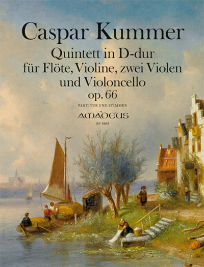 Quintet op. 66, for Flute, violin, 2 violas and cello, Score and parts