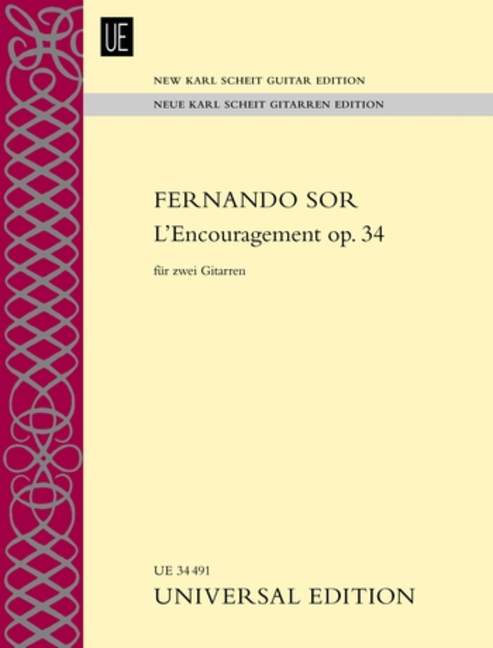 L'Encouragement op. 34, for 2 guitars, Score and parts