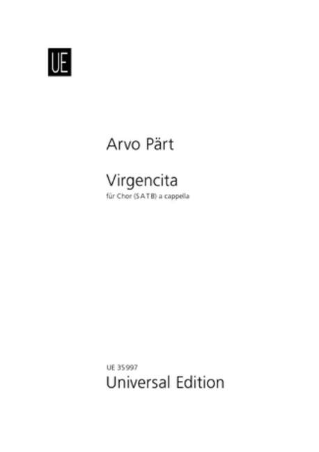 Virgencita, for mixed choir (SATB) a cappella, Choral score