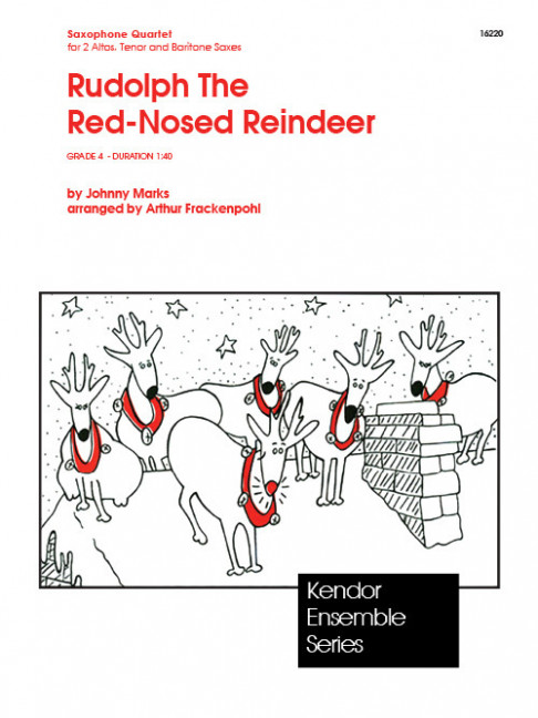 Rudolph The Red-Nosed Reindeer, for 4 saxophones (AATBar), Score and parts