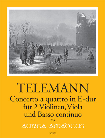 Concerto a Quattro TWV 43:E2, for 2 violins, viola and basso continuo, Piano conductor and parts