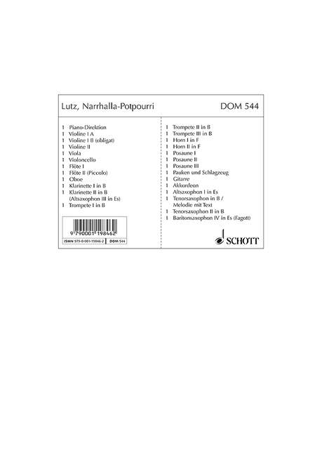 Narrhalla-Potpourri, for salon orchestra (orchestra), Piano conductor and parts