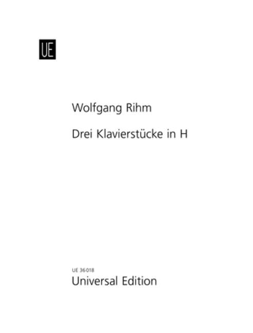 Three piano pieces in B, Score