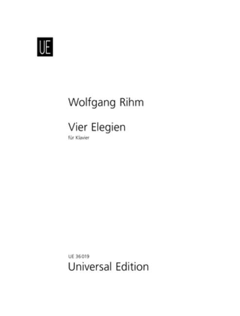 Four Elegies, for piano, Score